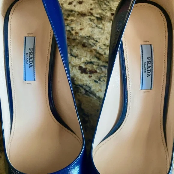 Prada Blue Patent Leather Heels - Picture 5 of 5
